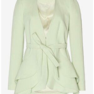 Delpozo Mint Belted Peplum Jacket